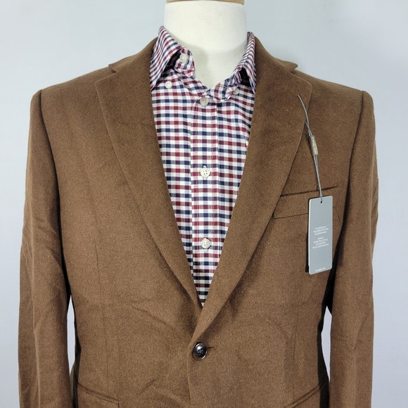 Michael Kors KIP‎ Men's Flannel Sport Coat Brown Silk Wool Cashmere Brown 42S - Picture 5 of 16
